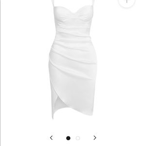 Leau Halo Satin Bustier Dress - White (Small)